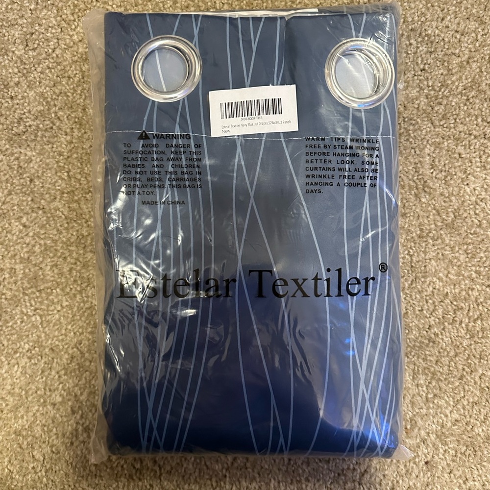 Blue Blackout Curtains - Picture 1 of 2